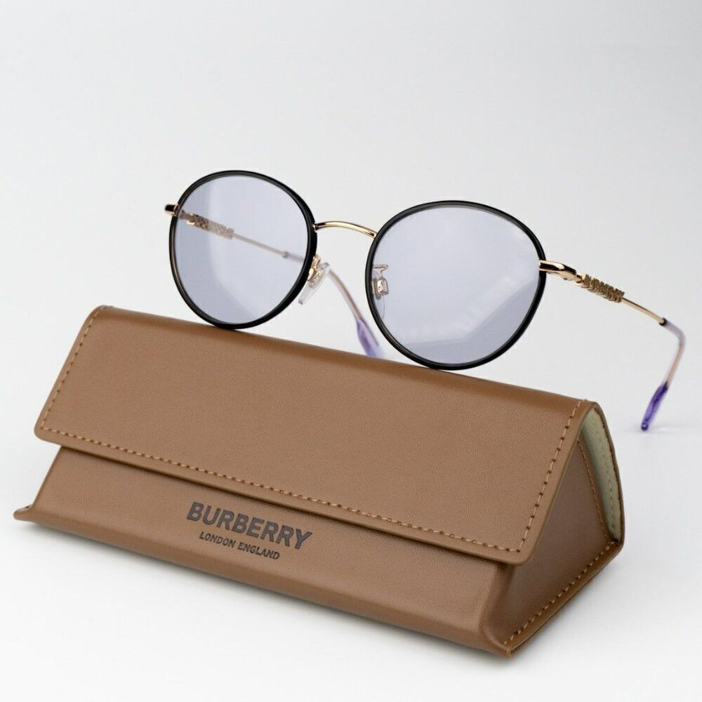 SALE! NEW Burberry BE3148D 10171A Black Lillac Oval Unisex Sunglasses BE 3148D